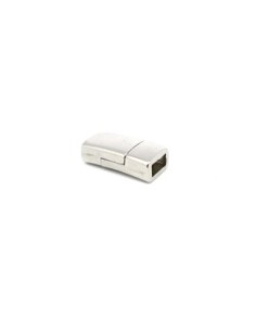 Fermoir aimanté pour lanière de 6mm en métal argenté finition brillante effet miroir