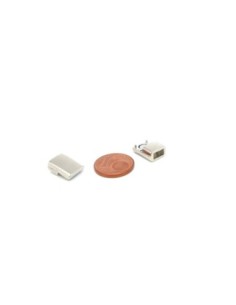 Fermoir aimanté pour lanière de 6mm en métal argenté finition brillante effet miroir 2