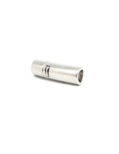 Fermoir aimanté tube pour cordon de 6mm en métal argenté brillant effet miroir
