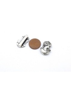 perle passant pour lanière de 10mm en métal argenté camé 2