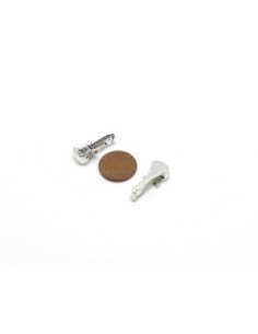 perle passant guitare pour lanière de 10mm en métal argenté  2