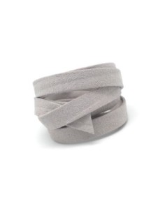 1m Cordon plat 10mm daim synthétique de couleur gris clair