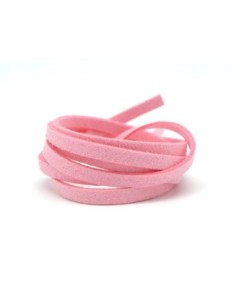 2m Cordon plat daim synthétique rose pâle 5mm