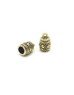 Embout pour cordon cuir 4mm en métal doré pâle