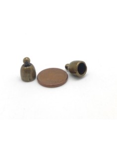 Embouts rond pour cordon de 6mm en métal bronze lisse adapté au cordon ethnique 2