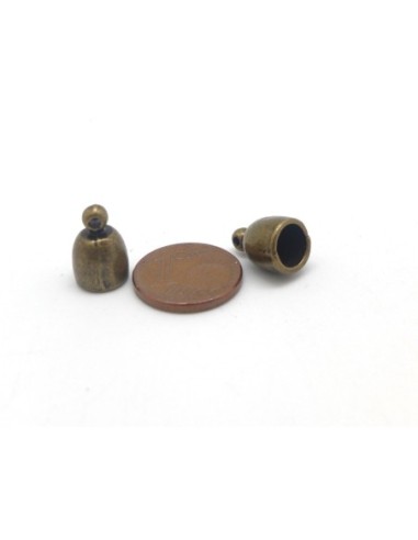 Embout rond bronze pour cuir de 6mm