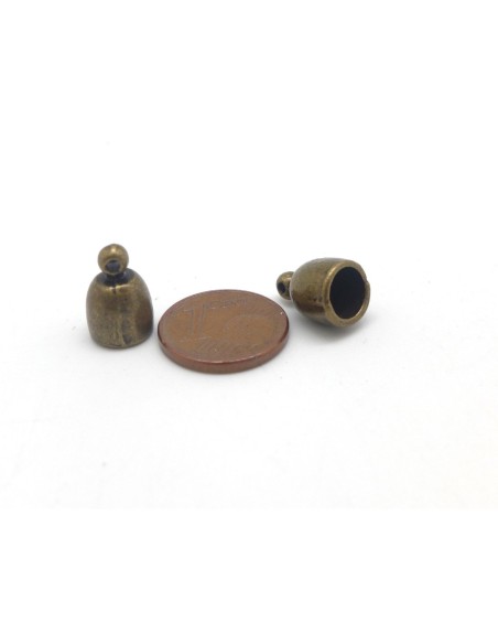 Embout rond bronze pour cuir de 6mm Embout rond bronze pour cuir de 6mm