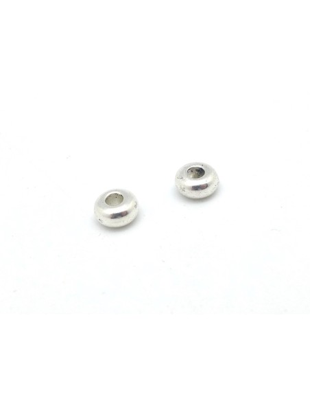 Petite perles ronde rondelle lisse 5,4mm en métal argenté