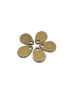 breloque Sequins larme goutte pétale métal couleur bronze lisse