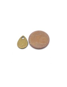 breloque Sequins larme goutte pétale métal couleur bronze lisse 2