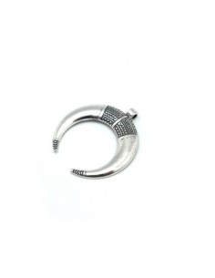 Pendentifs double corne - lune 45mm x 50mm en métal argenté