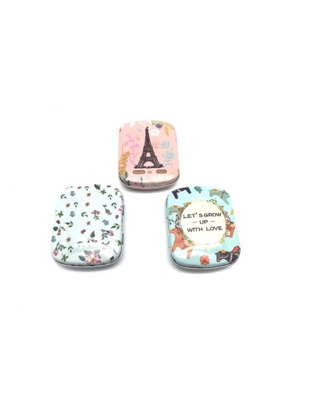 Lot de 3 Boites métalliques de rangement , boite cadeaux, ou boite à collectionner motif assorti tour Eiffel, Paris, fleur