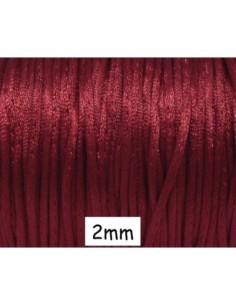 Cordon Queue de rat rouge framboise foncé brillant 2mm