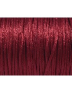 Cordon Queue de rat rouge framboise foncé brillant 2mm 2