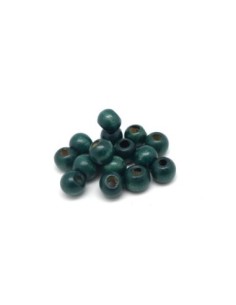 100 perles en bois peinte ronde 8mm de couleur vert