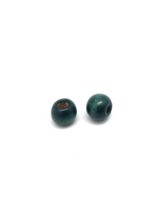 100 perles en bois peinte ronde 8mm de couleur vert  2