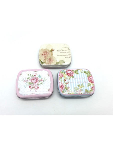 Lot de 3 Boites métalliques de rangement , boite cadeaux, ou boite à collectionner motif assorti rose, fleur, shabby chic Lot de 3 Boites métalliques de rangement , boite cadeaux, ou boite à collectionner motif assorti rose, fleur, shabby chic
