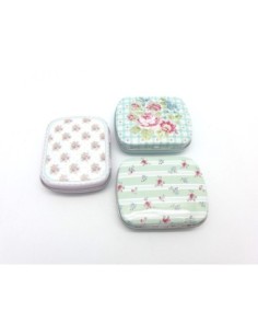Lot de 3 Boites métalliques de rangement , boite cadeaux, ou boite à collectionner motif assorti shabby chic, thème fleur rose 