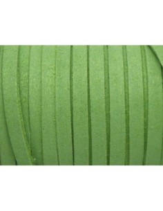 2m Cordon plat daim synthétique suédine de couleur vert menthe à l'eau 5mm  2