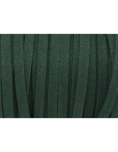 2m Cordon plat daim synthétique suédine de couleur vert foncé vert bouteille 5mm  2