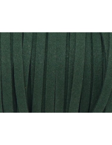2m Cordon plat daim synthétique suédine de couleur vert foncé vert bouteille 5mm 