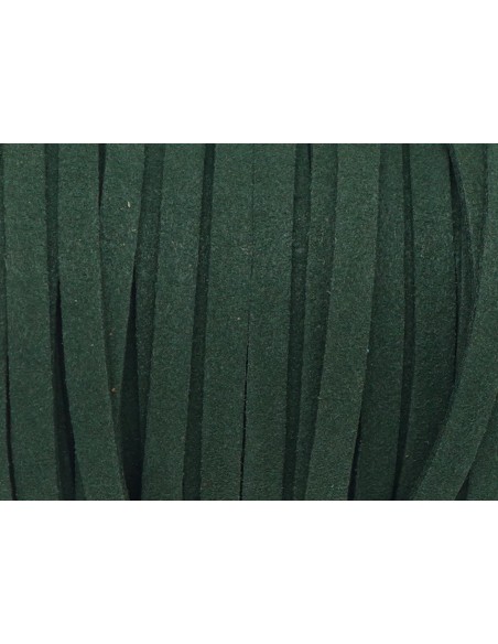 2m Cordon plat daim synthétique suédine de couleur vert foncé vert bouteille 5mm 