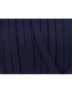 2m Cordon plat daim synthétique suédine de couleur bleu nuit bleu marine 5mm  2