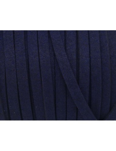 2m Cordon plat daim synthétique suédine de couleur bleu nuit bleu marine 5mm 