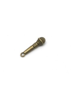 Lot de 5 Breloques micro en métal de couleur bronze 25mm x 2,3mm