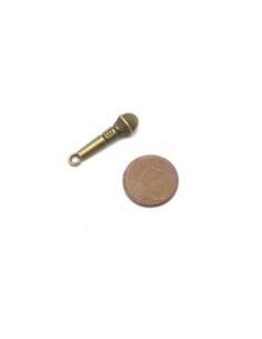 Lot de 5 Breloques micro en métal de couleur bronze 25mm x 2,3mm 2