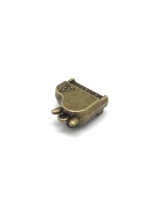 Lot de 2 Breloques piano en métal de couleur bronze 19mm x 18mm