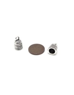 Lot de 10 Embouts pour cordon de 6mm en métal argenté travaillé style ethnique 2