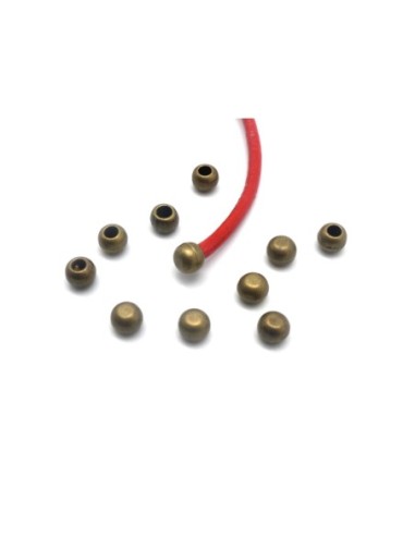 10 perles de finition pour cordon de 2 - 2,5mm en métal couleur bronze
