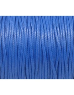 5m de Cordon polyester enduit ciré 2mm souple bleu saphir, bleu électrique brillant 
