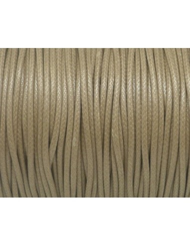 5m Cordon polyester enduit 2mm souple imitation cuir beige sable brillant