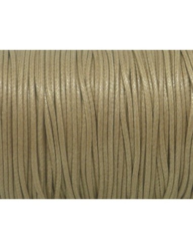 5m Cordon polyester enduit 1,5mm souple imitation cuir beige sable brillant