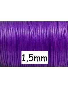 5m Cordon polyester enduit 1,5mm souple imitation cuir violet  brillant