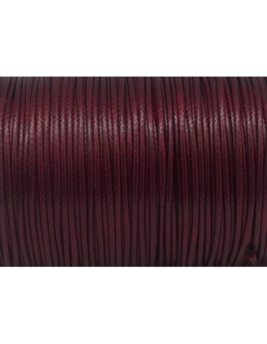 Cordon polyester enduit 1,5mm souple imitation cuir rouge  bordeaux brillant