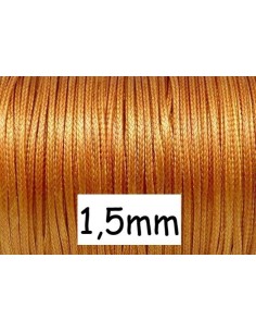 5m Cordon polyester enduit souple 1,5mm imitation cuir orange ocre