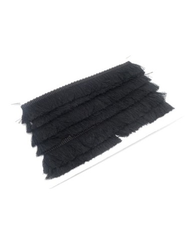 50cm de galon frange pour customisation ou réalisation de pompon de couleur noir en polyester et coton