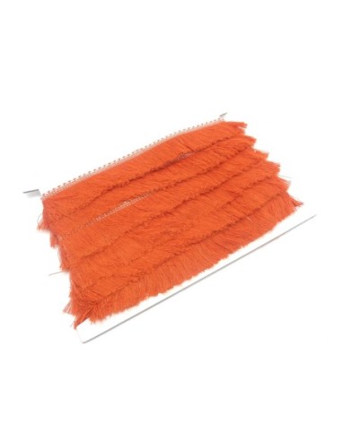50cm de galon frange pour customisation ou réalisation de pompon de couleur orange brique en polyester et coton