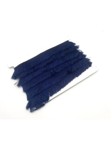 50cm de galon frange pour customisation ou réalisation de pompon de couleur bleu marine foncé  en polyester et coton