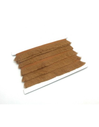 50cm de galon frange pour customisation ou réalisation de pompon de couleur marron camel  en polyester et coton