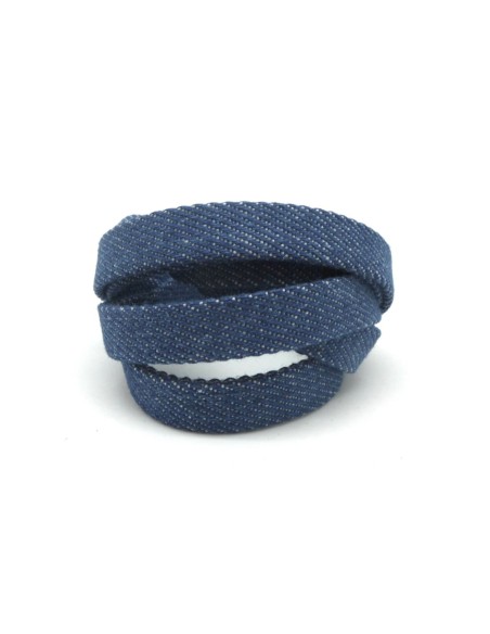 1m Lanière 10mm en jeans coton tissé, bleu jeans foncé Tendance denin