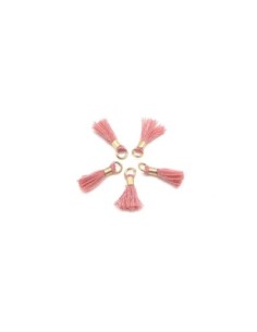 mini pompons terracota rosé et métal doré