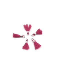 mini pompon rose fuchsia et métal argenté