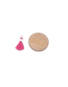 mini pompon rose fuchsia et métal argenté 2