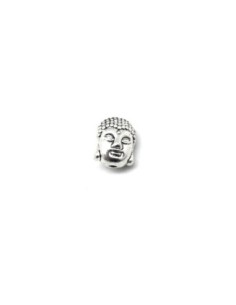 Perles bouddha en métal argenté 11mm x 8,8mm 2