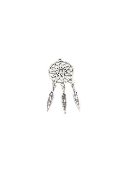 pendentif attrape rêve en métal argenté Dreamcatcher 6,4cm