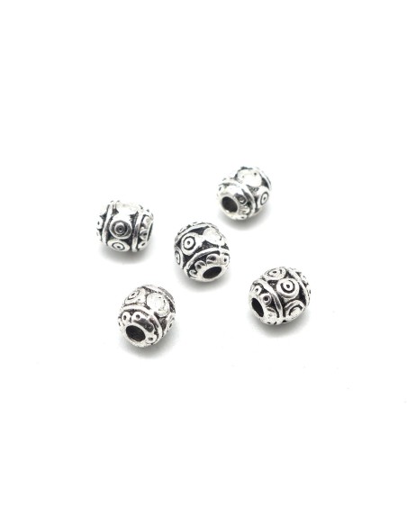 perle olive argenté style ethnique